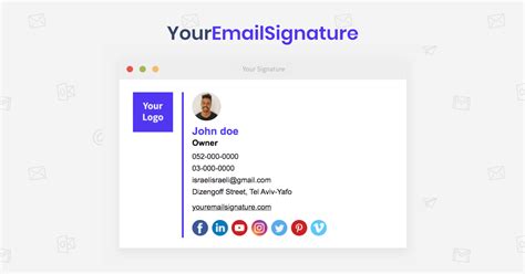 Create an email signature .
